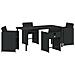 Set da Pranzo per Giardino con cuscino 5 pcs Nero Poly Rattan - Foto miniatura 1