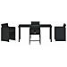 Set da Pranzo per Giardino con cuscino 5 pcs Nero Poly Rattan - Foto miniatura 7