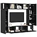 Set mobile TV 8 pcs Rovere nero 80 x 30 x 30 cm - Foto miniatura 3