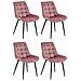 Sedia BERA - Velluto rosa scuro con gambe nere x 4 - Foto miniatura 1