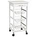 Carrello In Legno 37x37x76 Cm Bianco - Foto miniatura 1