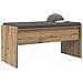 Panca per ingresso Rovere artigianale 83 x 38 x 40 cm - Foto miniatura 3