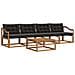 Set di divani da esterno con cuscino 5 pcs Naturale e Nero - Foto miniatura 1
