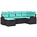 Set Divano da Giardino con cuscino 6 pcs Nero polyrattan - Foto miniatura 1