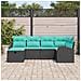 Set Divano da Giardino con cuscino 6 pcs Nero polyrattan - Foto miniatura 3