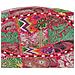 Pouf Patchwork Rotondo Fatto A Mano In Cotone 40x20 Cm Rosa - Foto miniatura 3