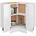 Mobile Angolare “Lyon” Bianco Lucido 75,5x75,5x81,5 cm - Foto miniatura 7