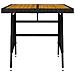 Tavolo Giardino Nero 70x70x72 Cm Polyrattan E Massello D'acacia - Foto miniatura 3