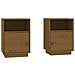 Comodini Miele 2 Pz 40x34x55 Cm In Legno Massello Di Pino - Foto miniatura 2