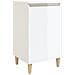 Comodino Bianco Lucido 40x35x70 Cm In Legno Multistrato - Foto miniatura 2