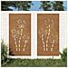 Decorazioni Muro Da Giardino 2pz 105x55 Cm Fiore Acciaio Corten - Foto miniatura 1