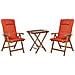 Set Bistrot Con Cuscini Pieghevole Amantea Legno D'acacia Rosso - Foto miniatura 7