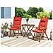 Set Bistrot Con Cuscini Pieghevole Amantea Legno D'acacia Rosso - Foto miniatura 1