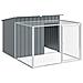 Casetta Cani Con Corsa Antracite 153x194x110 Cm Acciaio Zincato - Foto miniatura 1