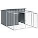 Casetta Cani Con Corsa Antracite 153x194x110 Cm Acciaio Zincato - Foto miniatura 3