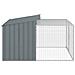 Casetta Cani Con Corsa Antracite 153x194x110 Cm Acciaio Zincato - Foto miniatura 5