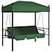 Panchina A Dondolo Da Giardino Baldacchino Verde In Acciaio - Foto miniatura 2
