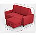 Divano Sakar 2 Posti Medio (due Sedute Da 70cm) + Pouf Misure Esterne L. 168 P. 145 Colore Rosso - Foto miniatura 3