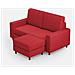 Divano Sakar 2 Posti Medio (due Sedute Da 70cm) + Pouf Misure Esterne L. 168 P. 145 Colore Rosso - Foto miniatura 1