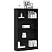 Libreria a 4 Ripiani Rovere Nero 80x24x143 cm in Truciolato - Foto miniatura 3