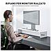 Supporto per Monitor con 2 Vani Contenitore in Legno, 100x27x15 cm, Bianco - Foto miniatura 5
