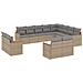 Set Divani Da Giardino 12 Pz Con Cuscini Beige In Polyrattan - Foto miniatura 2