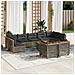 Lusso Casadino -  Set Divano Da Giardino 10 Pz Con Cuscini Grigio In Polyrattan - Foto miniatura 8