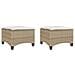 Sgabelli Giardino con Cuscini 4pz Beige 55x55x36 cm Polyrattan - Foto miniatura 1