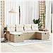 Set Divano da Giardino 6 Pezzi con Cuscini Beige Rattan Polipropilene - Foto miniatura 2