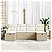 Set Divano da Giardino 6 Pezzi con Cuscini Beige Rattan Polipropilene - Foto miniatura 3