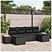 Set Divani da Giardino 6 Pezzi con Cuscini Nero Polirattan - Foto miniatura 2