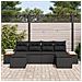 Set Divani da Giardino 6 Pezzi con Cuscini Nero Polirattan - Foto miniatura 3