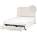 Letto Con Cassetti Contenitori Bouclé Sardent 140 X 200 Cm Bianco Sporco - Foto miniatura 2