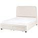 Letto Con Cassetti Contenitori Bouclé Sardent 140 X 200 Cm Bianco Sporco - Foto miniatura 4