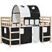 Letto a Soppalco con Tunnel Bambini Bianco e Nero 80x200cm Pino - Foto miniatura 1