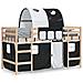 Letto a Soppalco con Tunnel Bambini Bianco e Nero 80x200cm Pino - Foto miniatura 3