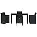 Set da Pranzo per Giardino con cuscino 5 pcs Nero Poly Rattan - Foto miniatura 7