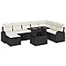 Set Divano da Giardino con cuscino 9 pcs Nero Poly Rattan - Foto miniatura 1