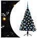 Albero di Natale artificiale con luci integrate Nero 120 cm PVC - Foto miniatura 1