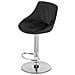 Sgabello girevole DAKA in velluto nero con base cromata e poggiapiedi x2 - Foto miniatura 5