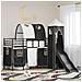 Struttura del letto loft per bambini Nero 99,5 x 190 cm Metallo - Foto miniatura 2