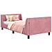 Struttura letto bambini con testata Rosa 90 x 200 cm Velluto - Foto miniatura 1