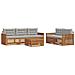 Set di divani da esterno 6 pcs Grigio Naturale e Chiaro - Foto miniatura 1