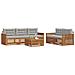 Set di divani da esterno 6 pcs Grigio Naturale e Chiaro - Foto miniatura 3