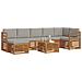 Set divani con cuscino 8 pcs Grigio Naturale e Chiaro - Foto miniatura 3