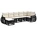 Set Divano da Giardino 7 pcs Nero e Bianco Crema polyrattan - Foto miniatura 1