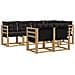 Set di divani da esterno con cuscino 7 pcs Bianco e Nero - Foto miniatura 1