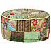 Pouf Patchwork Rotondo Fatto A Mano In Cotone 40x20 Cm Verde - Foto miniatura 1