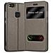 Custodia Compatibile Con Huawei P10 Lite In Bruno Pietra - Coperchio Protettivo Con Chiusura Magnetica, Funzione Stand E 2 Finestre Di Visualizzazione - Foto miniatura 1