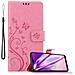 Custodia Compatibile Con Samsung Galaxy A40 / A40s In Rosa Fiore - Coperchio Protettivo In Design Floreale Con Chiusura Magnetica, Funzione Stand E Slot Per Carte - Foto miniatura 4